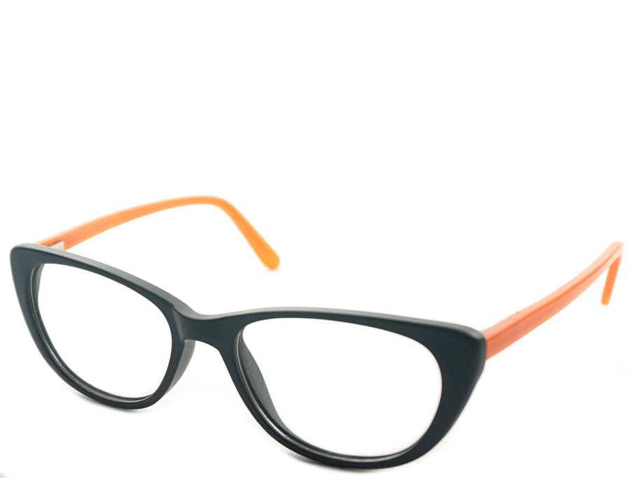 Lucy - Matte Black Orange - See.Saw.Seen Eyewear